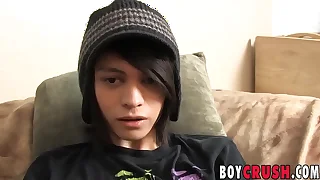 Bonny twink tugging with the addition of cumming readily obtainable sex interview