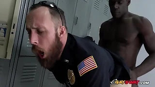 Unconcerned cops realize their assholes demolished by powered downhearted